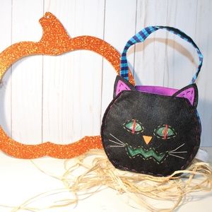 Black Cat Trick or Treat Bag / Purse